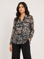 Smoky Leopard Print Button-Down Shirt