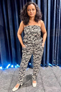 Chic Black & White Tube Jumpsuit