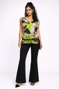 Gemini said Abstract Floral Print Chiffon Top