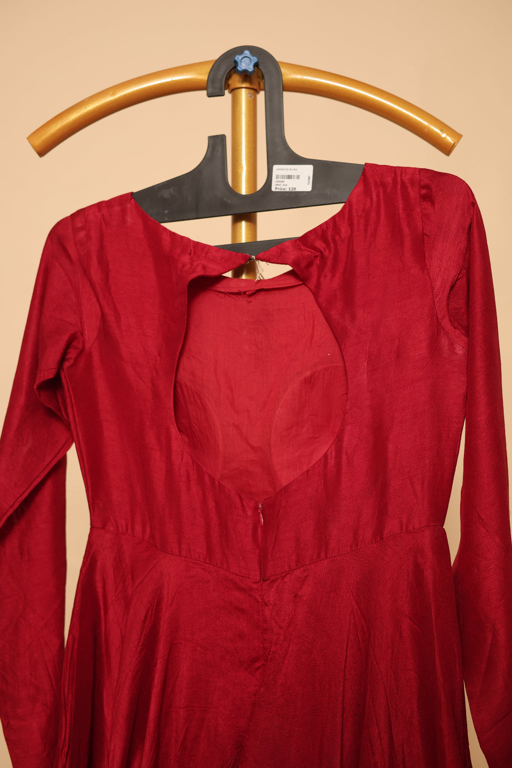 Women’s Red Long Sleeve Flared Festive Dress