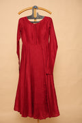 Women’s Red Long Sleeve Flared Festive Dress