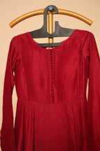 Women’s Red Long Sleeve Flared Festive Dress
