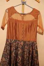 Women’s Rust Brown Printed Maxi Gown
