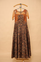 Women’s Rust Brown Printed Maxi Gown
