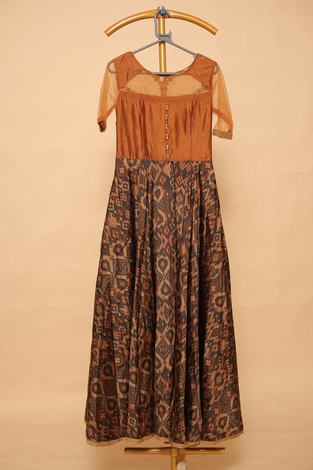 Women’s Rust Brown Printed Maxi Gown