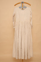 Women’s Beige  Cotton mirror work dress