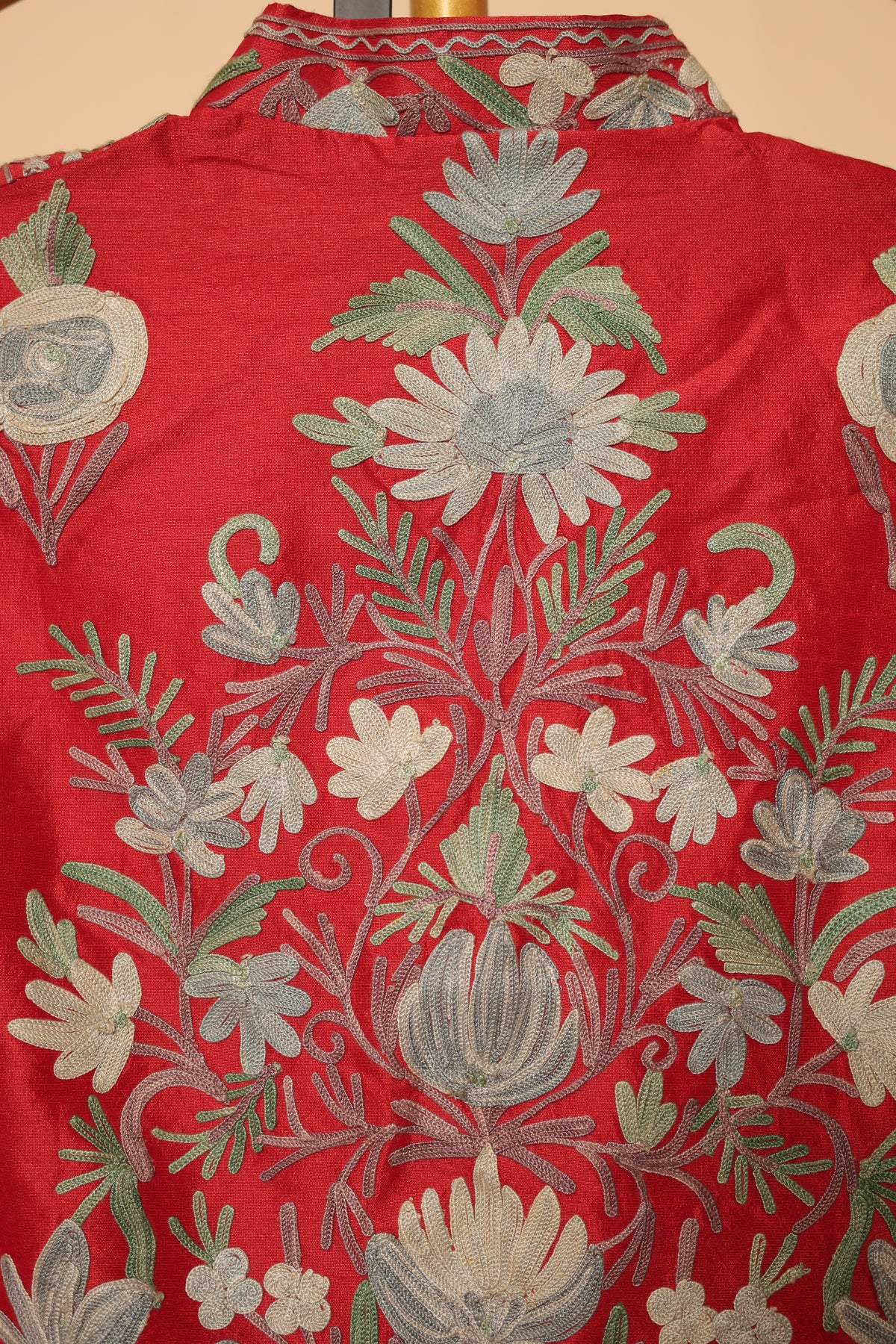 Red Kashmiri Hand-Embroidered Jacket