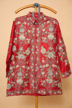 Red Kashmiri Hand-Embroidered Jacket