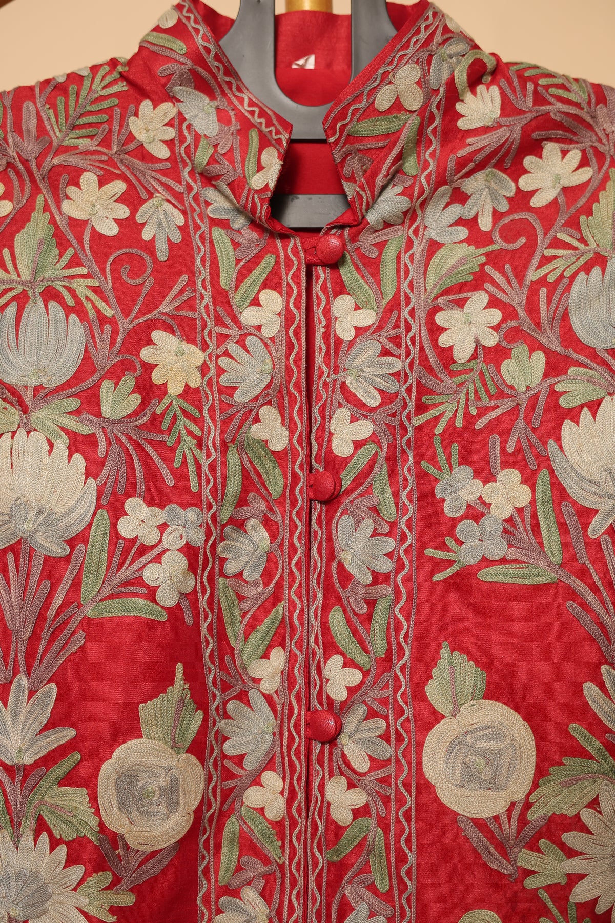 Red Kashmiri Hand-Embroidered Jacket