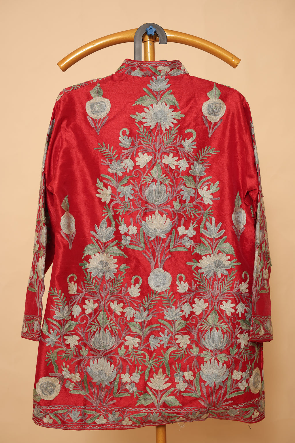 Red Kashmiri Hand-Embroidered Jacket