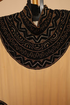 Women’s Mustard Yellow Maxi Gown with Black Embroidery