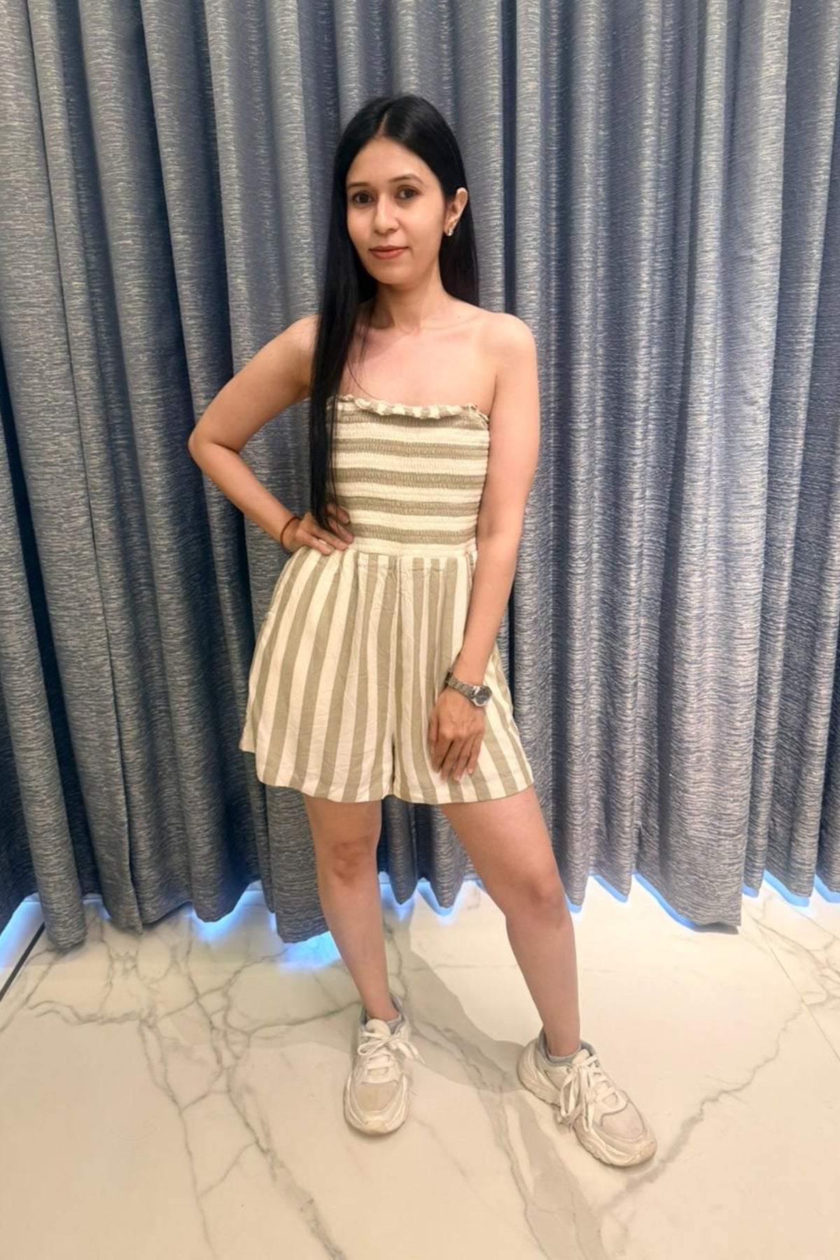 Sandy Stripe Tube Jumpsuit