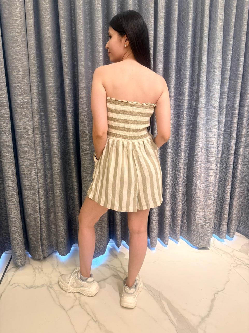 Sandy Stripe Tube Jumpsuit