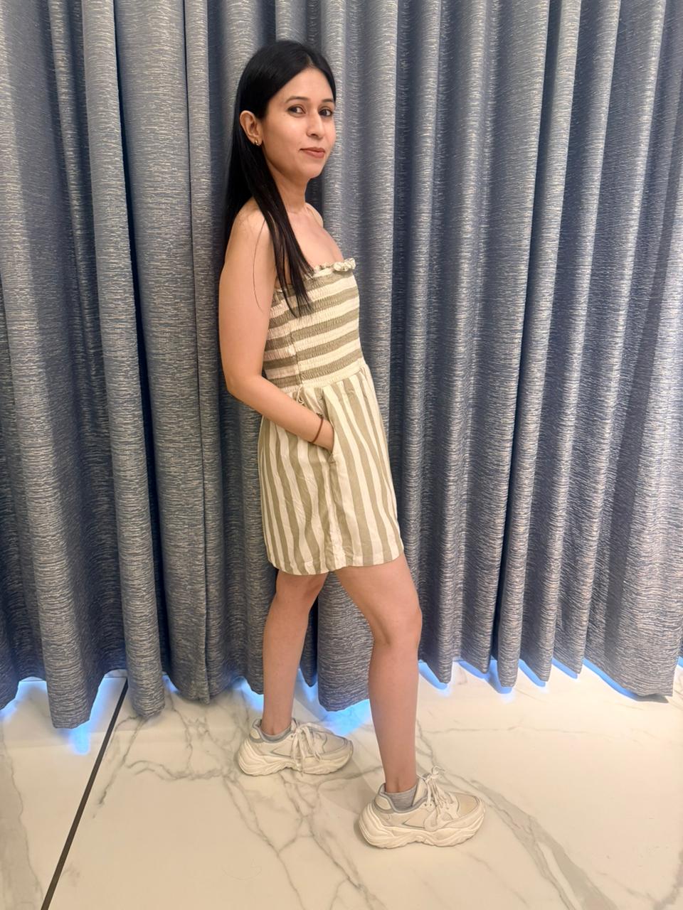Sandy Stripe Tube Jumpsuit