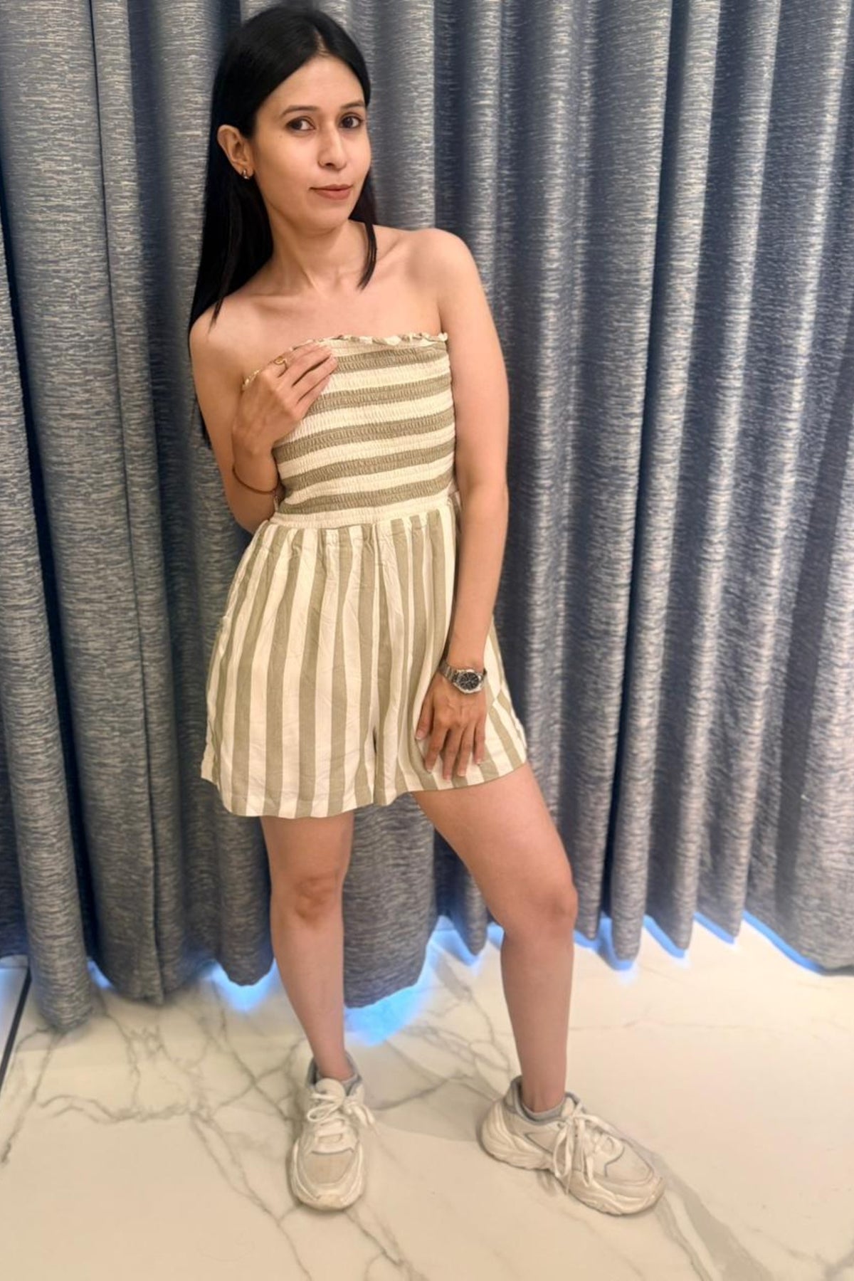 Sandy Stripe Tube Jumpsuit
