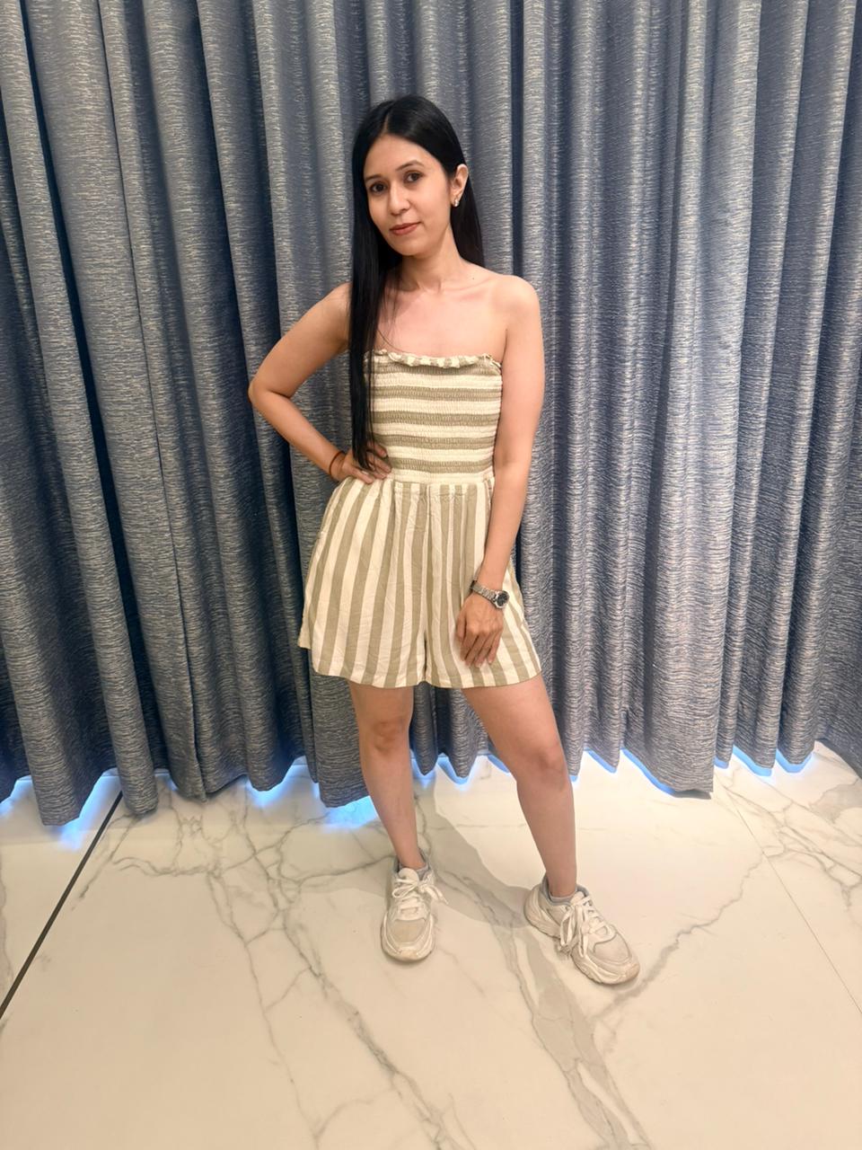 Sandy Stripe Tube Jumpsuit