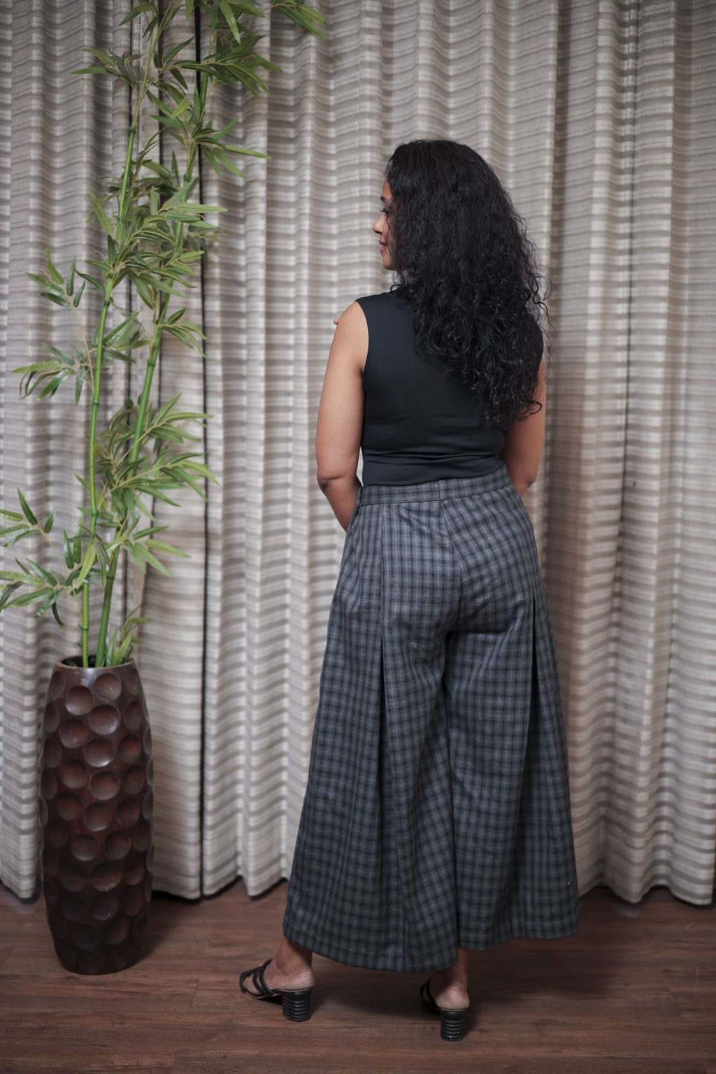 Modern Checkered Culottes