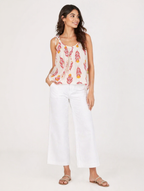 Boho Leaf Print Tie-Shoulder Camisole