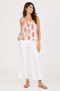 Boho Leaf Print Tie-Shoulder Camisole