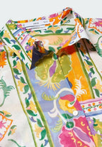 Vibrant Scarf-Print Button-Down Shirt