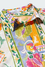 Vibrant Scarf-Print Button-Down Shirt