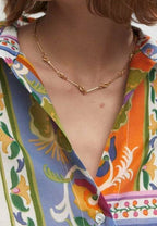 Vibrant Scarf-Print Button-Down Shirt