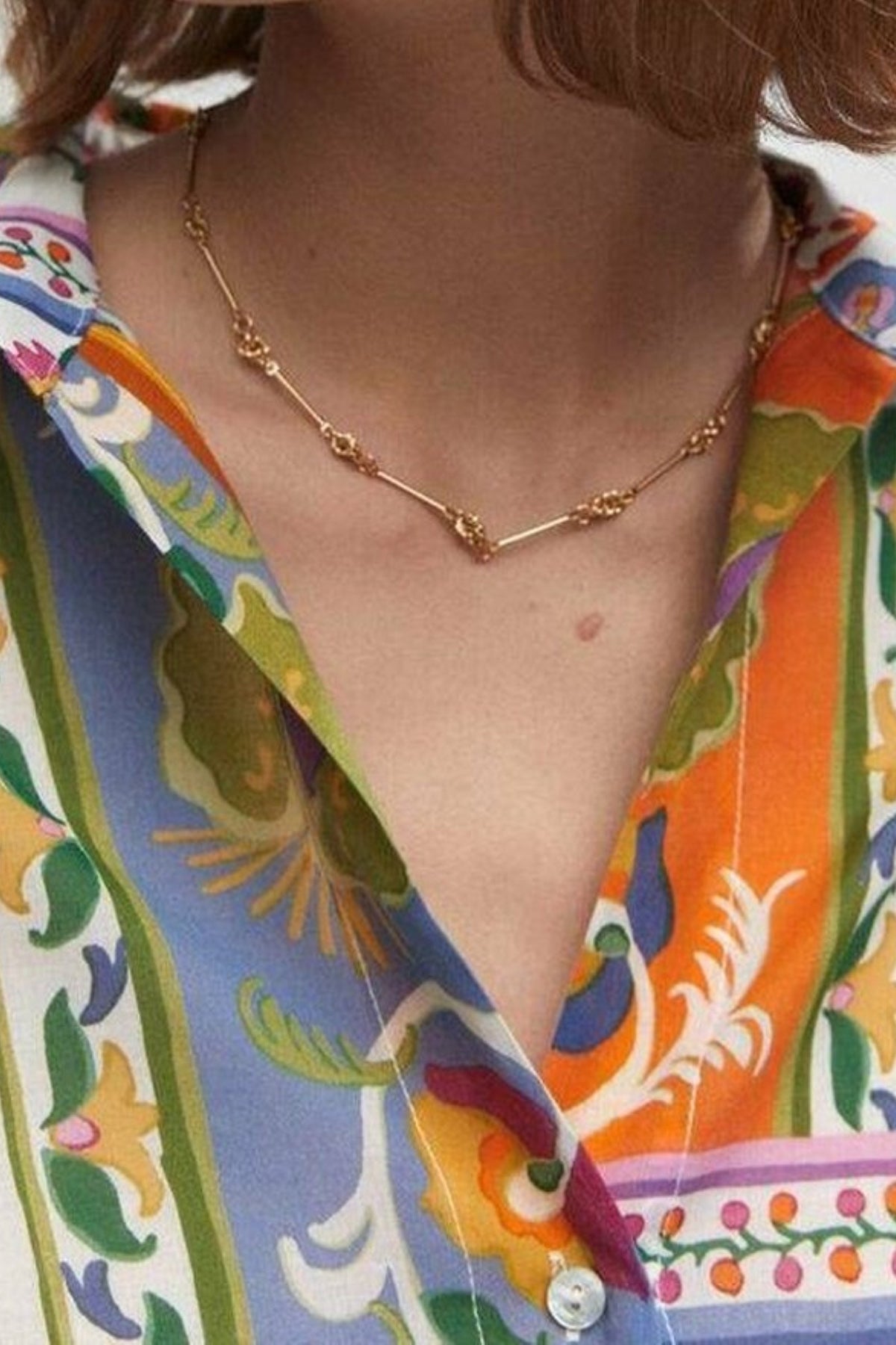 Vibrant Scarf-Print Button-Down Shirt