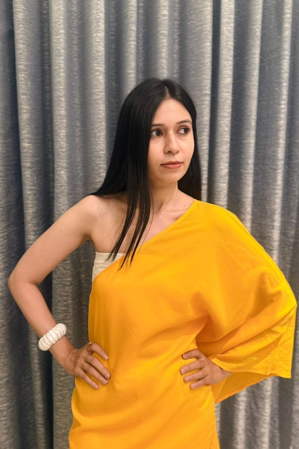 Sunshine Glow One-Shoulder Kaftan Dress