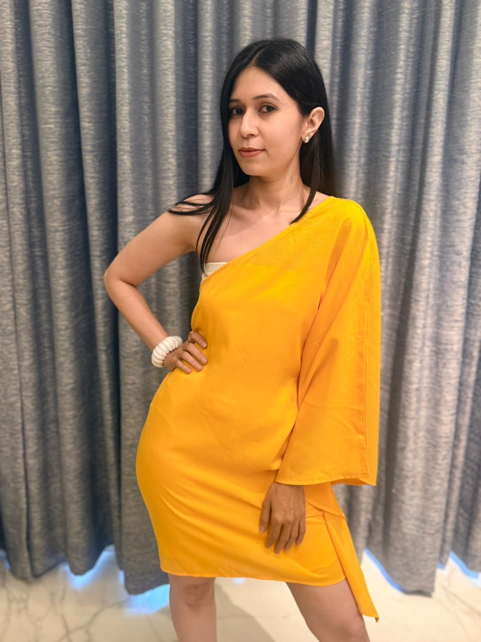 Sunshine Glow One-Shoulder Kaftan Dress