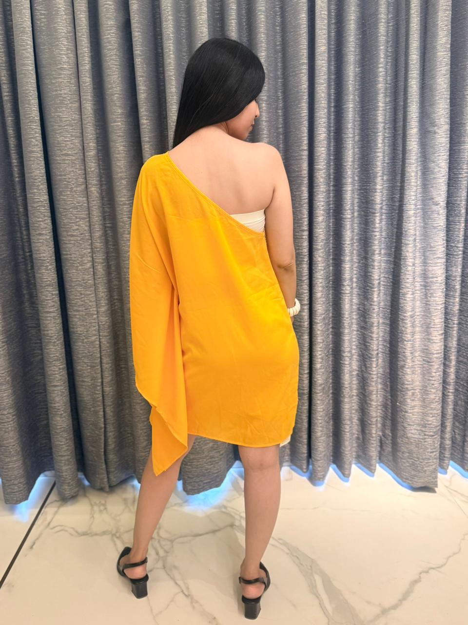 Sunshine Glow One-Shoulder Kaftan Dress