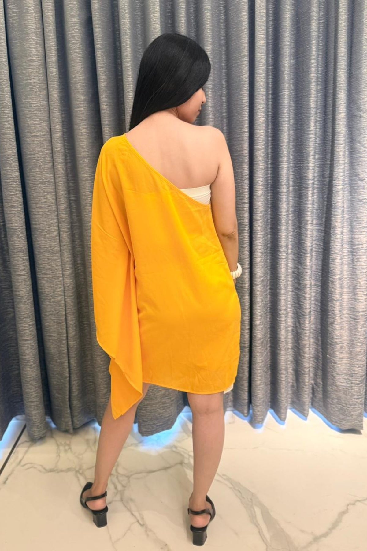 Sunshine Glow One-Shoulder Kaftan Dress