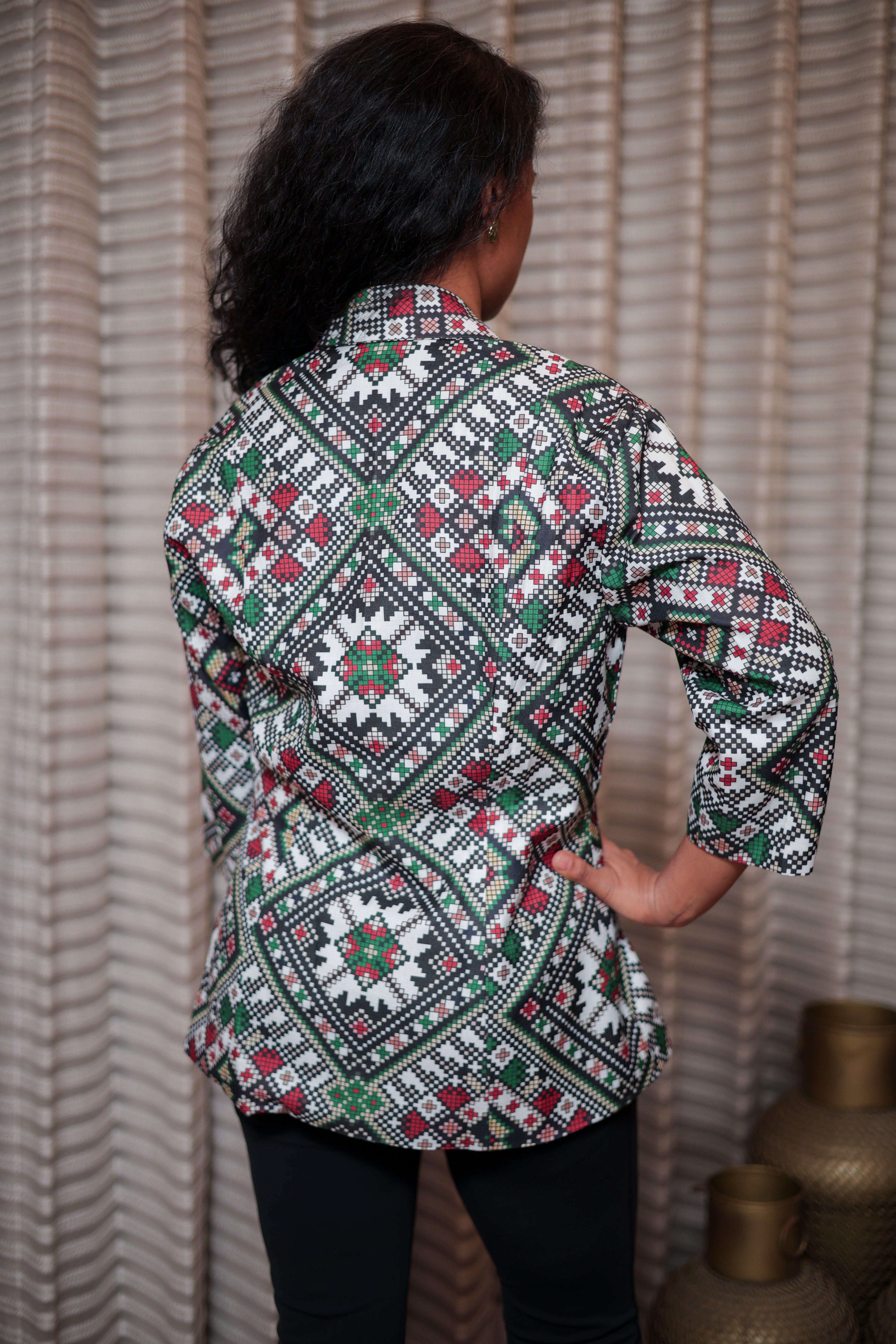 Modern Ethnic Fusion Blazer