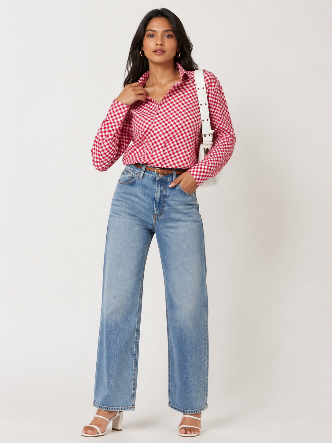 Red & White Gingham Check Shirt