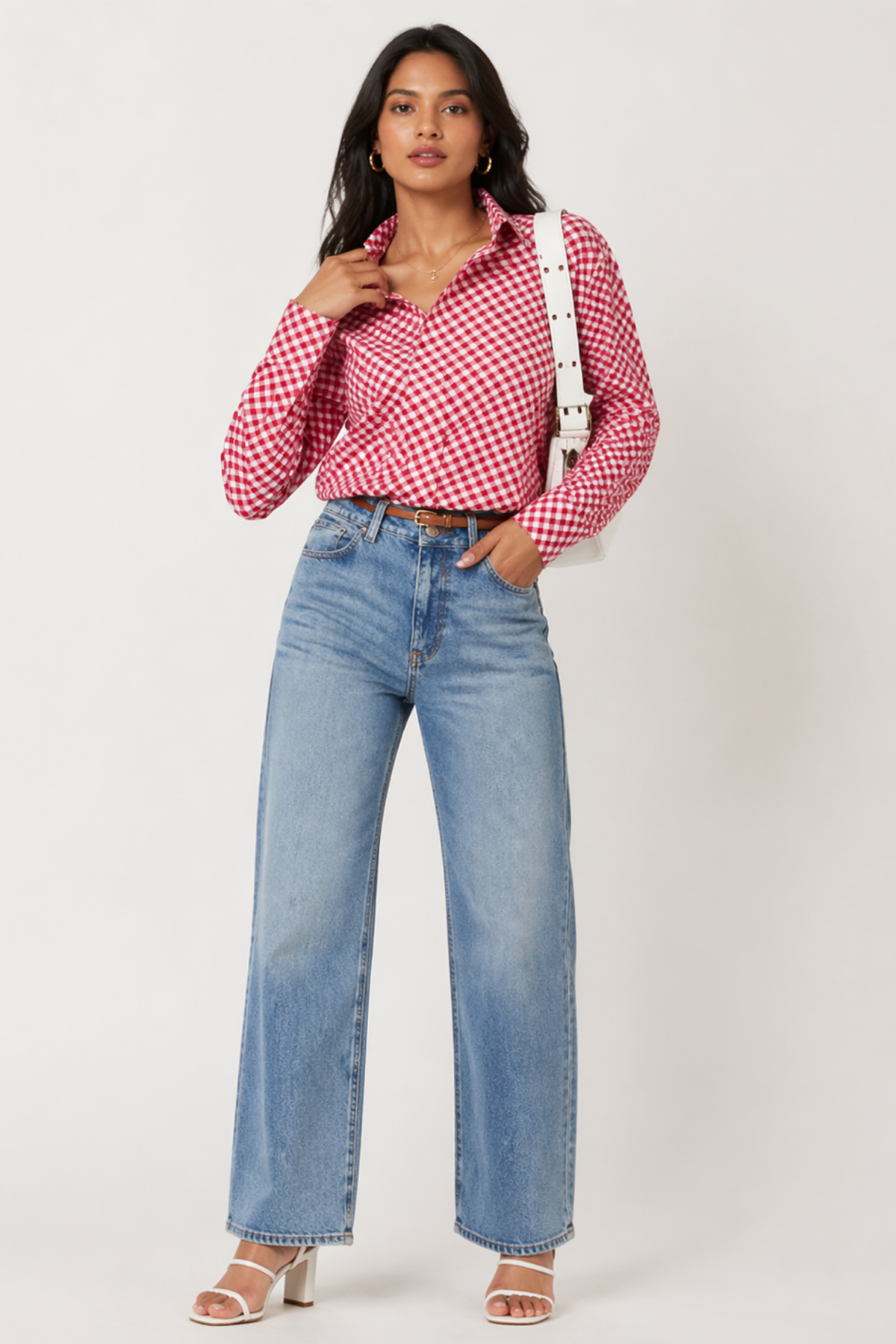 Red & White Gingham Check Shirt