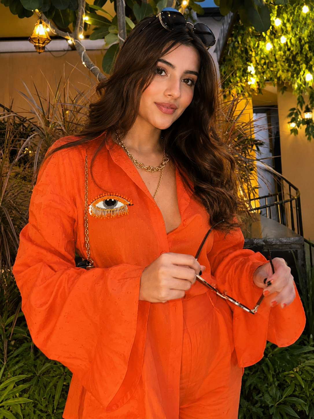 The Evil Eye: Oversized Tangerine Co-ord Set