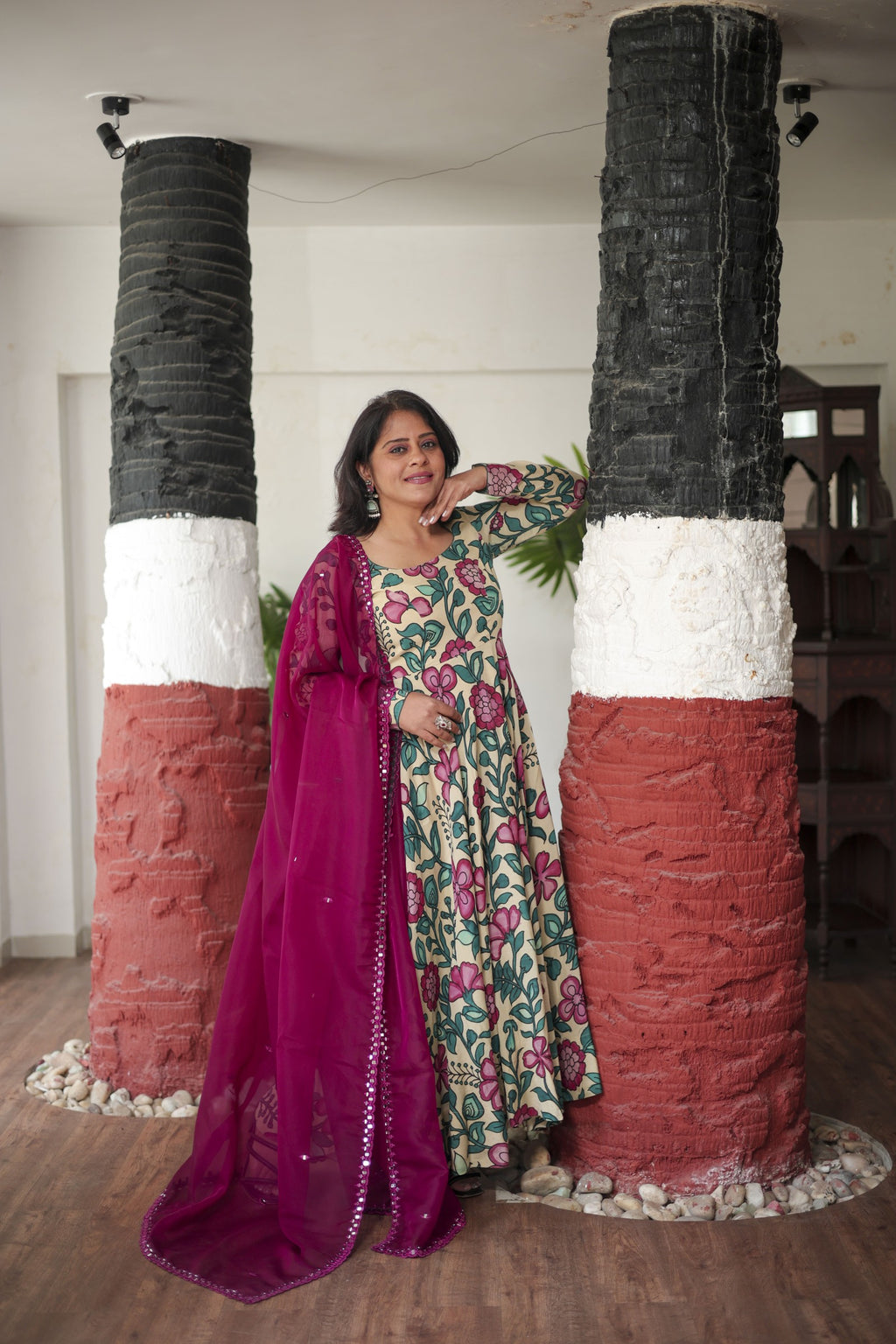Garden Charm Anarkali with Dupatta