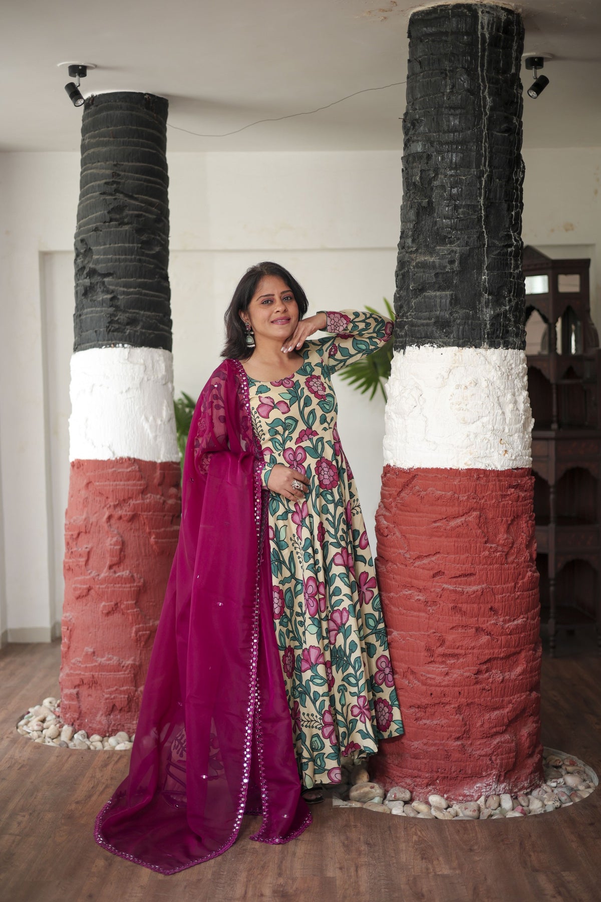 Garden Charm Anarkali with Dupatta