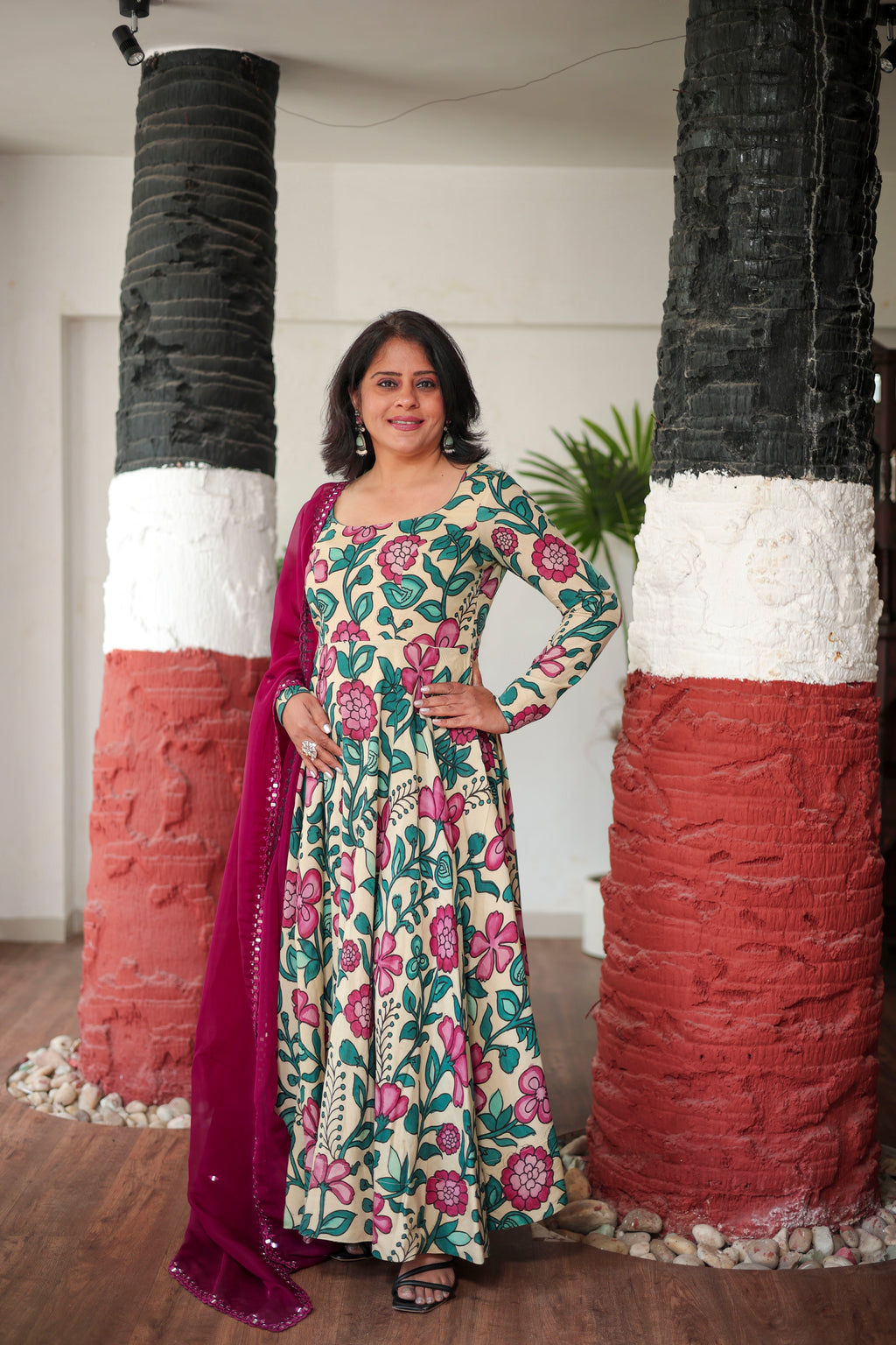 Garden Charm Anarkali with Dupatta