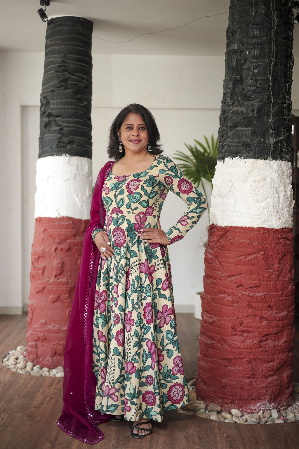 Garden Charm Anarkali with Dupatta