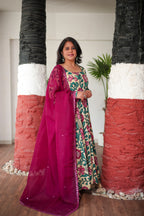 Garden Charm Anarkali with Dupatta