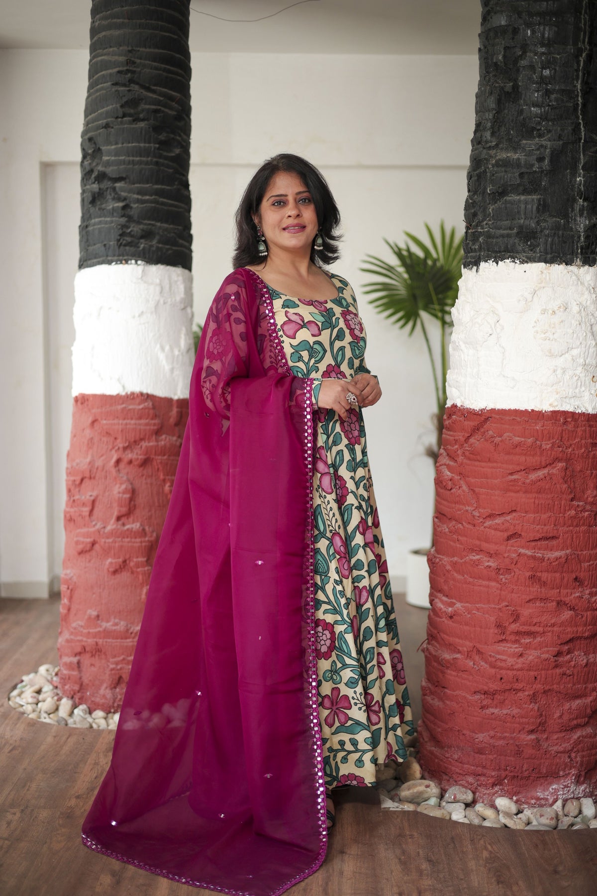 Garden Charm Anarkali with Dupatta