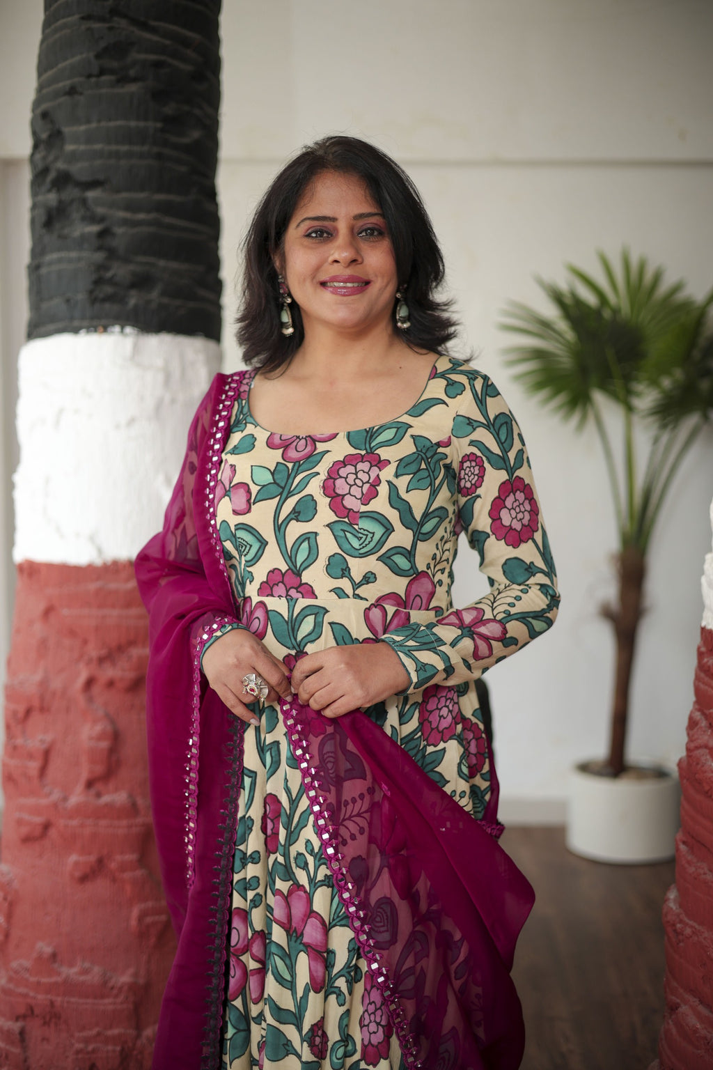 Garden Charm Anarkali with Dupatta