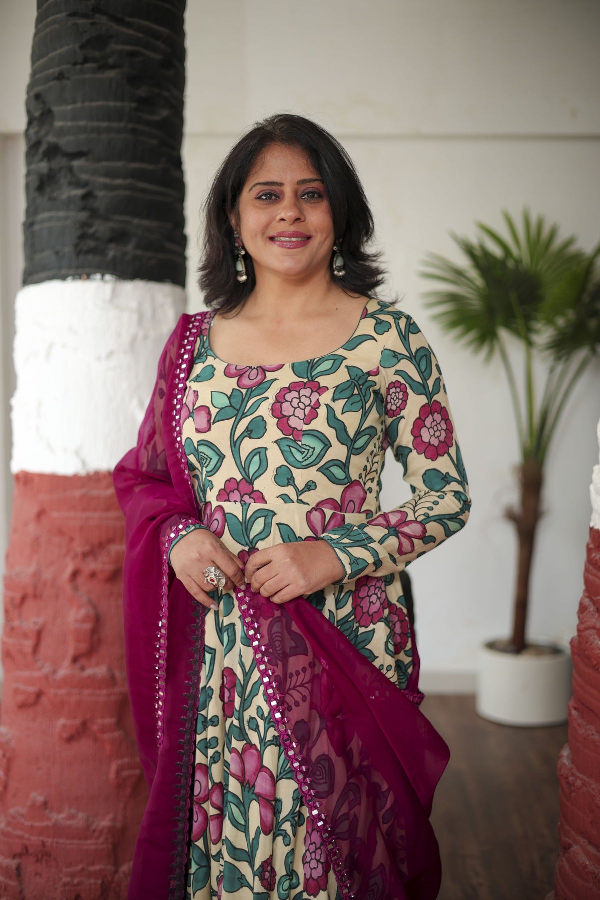 Garden Charm Anarkali with Dupatta