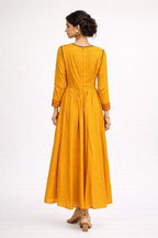 Mustard Marigold Embroidered Maxi Gown