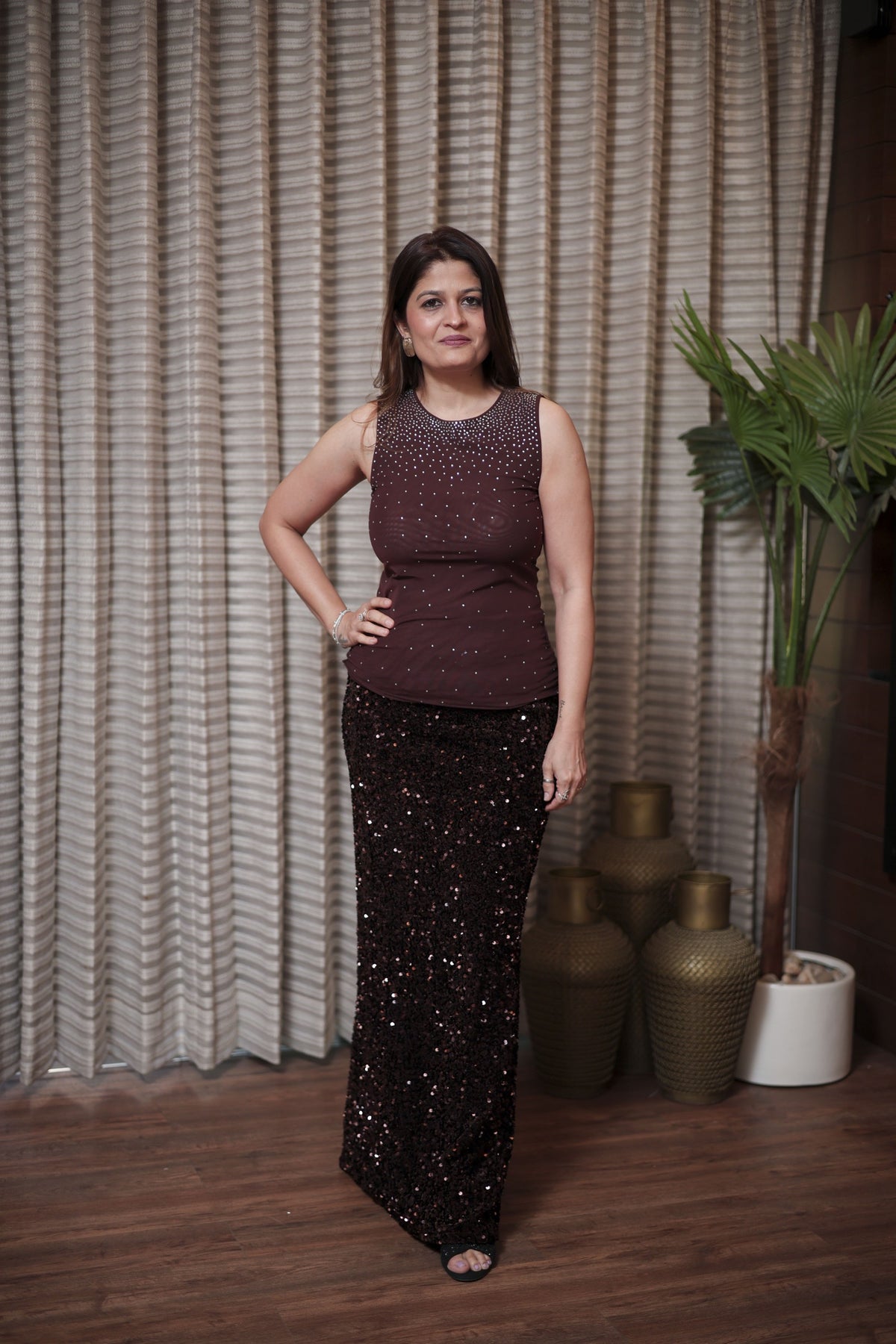 Midnight Glam Sequin Skirt Set