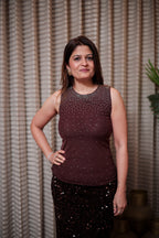 Midnight Glam Sequin Skirt Set