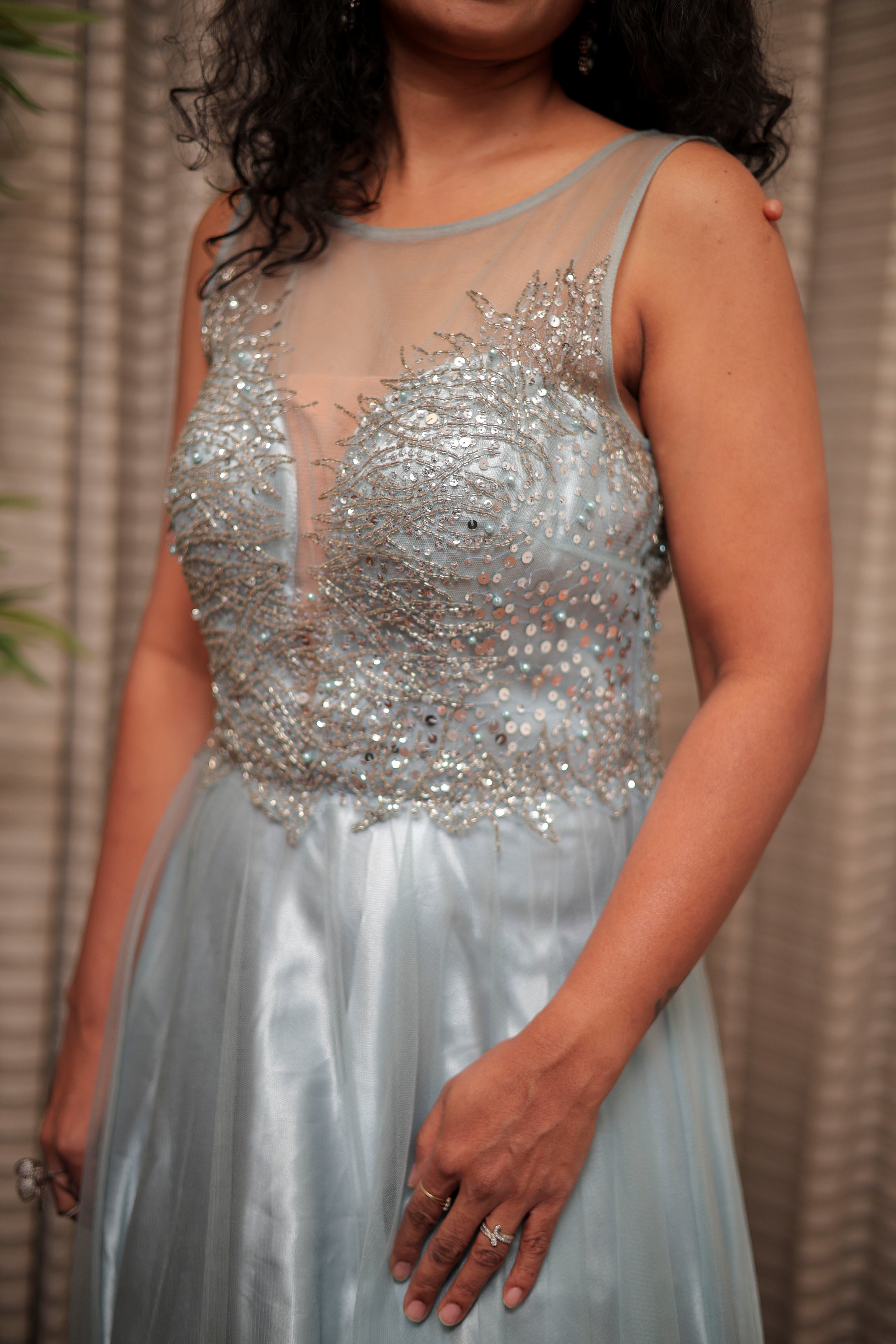 Crystal Mist A-Line Designer Gown