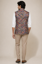 Vibrant Multi-Color Floral Printed Nehru Jacket