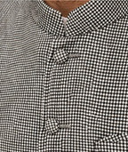 Refined Grey Micro-Check Textured Nehru Jacket