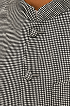 Refined Grey Micro-Check Textured Nehru Jacket